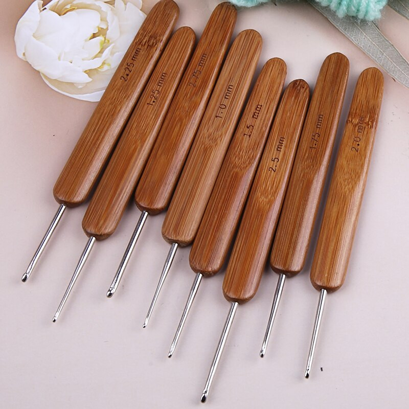 LMDZ 0,5mm-3mm Ξύλινη λαβή βελόνες πλεξίματος Μικροί γάντζοι πλεξίματος DIY Βελόνες για βελονάκια για ύφανση Εργαλείο βελόνες ραψίματος