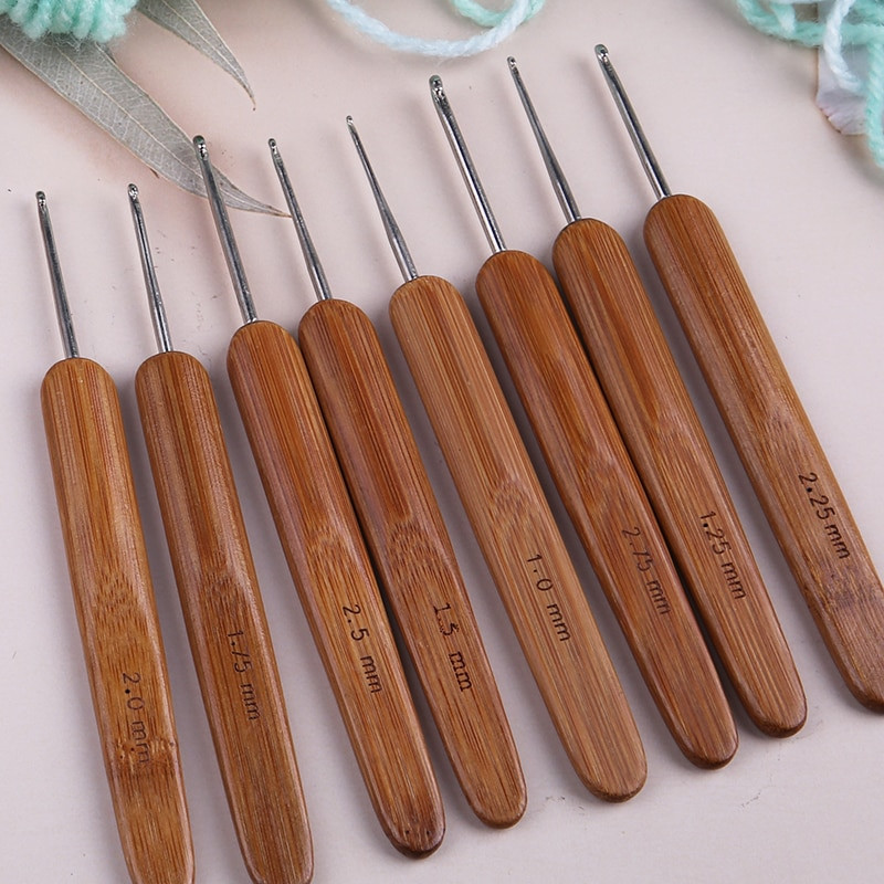 LMDZ 0,5mm-3mm Ξύλινη λαβή βελόνες πλεξίματος Μικροί γάντζοι πλεξίματος DIY Βελόνες για βελονάκια για ύφανση Εργαλείο βελόνες ραψίματος