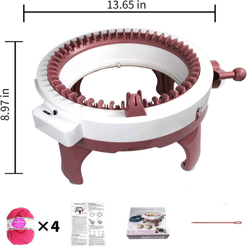 Mașină de tricotat Mașină de tricotat cu 48 de ace Placă de tricotat inteligentă Kit de mașină de țesut dublu rotativ pentru copii și adulți