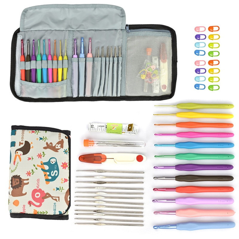 Βελονάκι Πλεκτομηχανές Σετ Γάντζος πλεξίματος Εργαλεία ραπτικής Πλεκτό Σετ Λαβή Βελόνες Πλεκτής Νήματα Βελόνες Πλεκτής Σετ με τσάντα