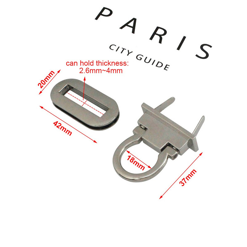 1x Μεταλλική τσάντα αναδιπλούμενη κλειδαριά οβάλ σχήματος κούμπωμα Κλείσιμο αγκράφες Δερμάτινη χειροτεχνία Γυναικεία τσάντα Αξεσουάρ τσάντας τσάντας 42mm(1-5/8")