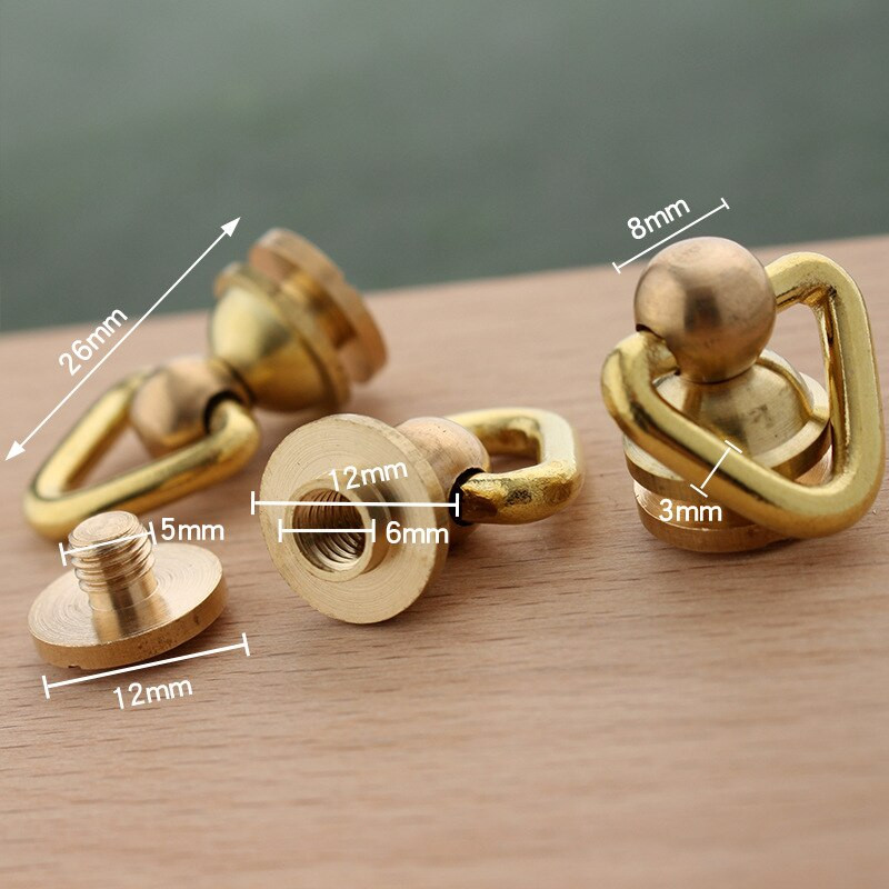 1 τεμ. Μασίφ ορείχαλκο περιστρεφόμενο 26mm με περιστρεφόμενο δαχτυλίδι με αλυσίδα πορτοφόλι με μπρελόκ Κρεμάστρα κρεμάστρα τσάντα με μεταλλική πόρπη κουμπωτό άγκιστρο DIY Δερμάτινη χειροτεχνία