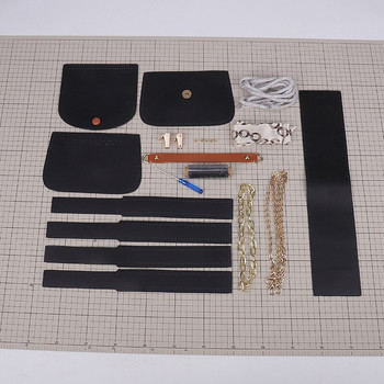 1Σετ Δερμάτινη Τσάντα Messenger Ράψιμο DIY Χειροποίητη χειροτεχνία με αξεσουάρ υλικού Υλικό Δερμάτινη τσάντα DIY Ημιτελή 19x14