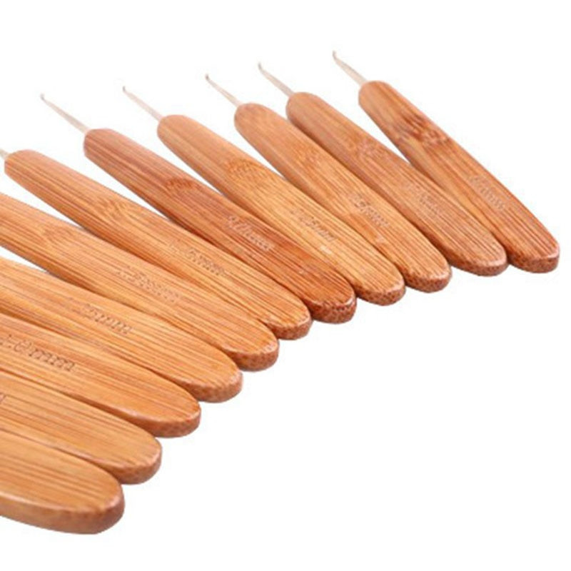 10Pcs/Paket Kukice za heklanje Bambusova drška Kukice za heklanje od aluminijevog oksida Set igala za pletenje Kukičanje za tkanje Alat za igle za šivanje
