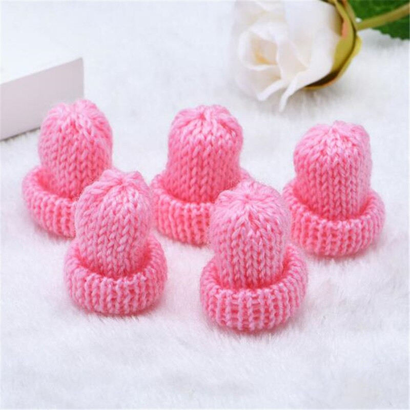 10 tk Mini käsitsi valmistatud väike kudumismüts DIY nukkudele Telefoniümbris Kaunistus Peakatted Rõivas Mänguasi Lapse Käsi Scrapbooking Arts