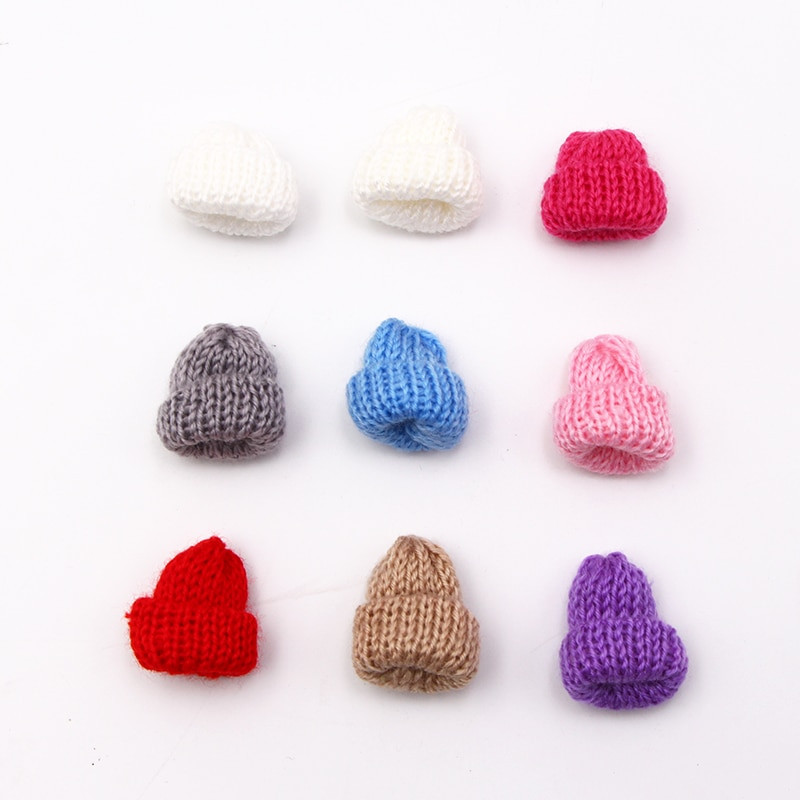 10 tk Mini käsitsi valmistatud väike kudumismüts DIY nukkudele Telefoniümbris Kaunistus Peakatted Rõivas Mänguasi Lapse Käsi Scrapbooking Arts