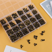 360 de bucăți în cutie Nituri cu două fețe metalice Știfturi cu nituri rotunde Cataramă Specificații Nituri rotunde pentru îmbrăcăminte cu centură de geantă din piele