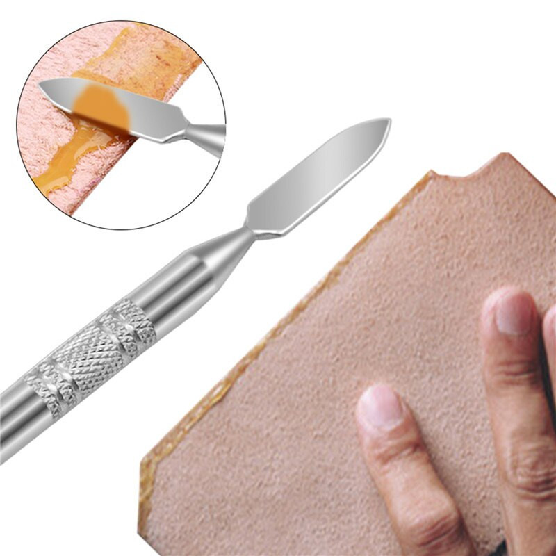 Cu cap din alama Piele Dual Head Edge Lipire cu ulei Aplicator de stilou pentru vopsea Speedy Instrument cu role de vopsea pentru Instrumente de artizanat din piele Pix cu doua laturi