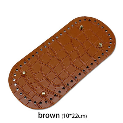 29.5*10cm Fund oval lucrat manual pentru geantă tricotată Piele PU Accesorii rezistente la uzură Fund cu găuri Fund croșetat pentru geantă DIY