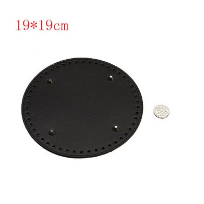 29.5*10cm Fund oval lucrat manual pentru geantă tricotată Piele PU Accesorii rezistente la uzură Fund cu găuri Fund croșetat pentru geantă DIY