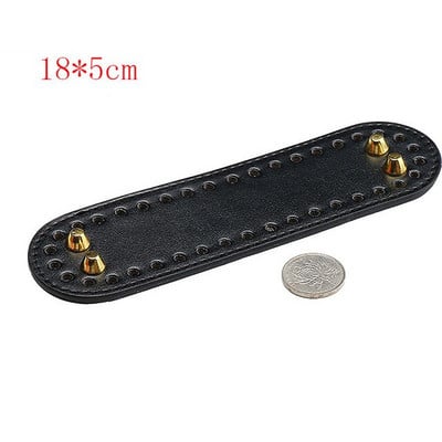 29.5*10cm Fund oval lucrat manual pentru geantă tricotată Piele PU Accesorii rezistente la uzură Fund cu găuri Fund croșetat pentru geantă DIY