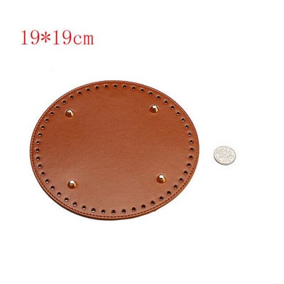 29.5*10cm Fund oval lucrat manual pentru geantă tricotată Piele PU Accesorii rezistente la uzură Fund cu găuri Fund croșetat pentru geantă DIY