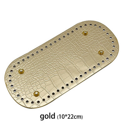 29.5*10cm Fund oval lucrat manual pentru geantă tricotată Piele PU Accesorii rezistente la uzură Fund cu găuri Fund croșetat pentru geantă DIY