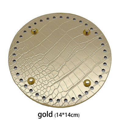 29.5*10cm Fund oval lucrat manual pentru geantă tricotată Piele PU Accesorii rezistente la uzură Fund cu găuri Fund croșetat pentru geantă DIY