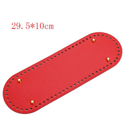 29.5*10cm Fund oval lucrat manual pentru geantă tricotată Piele PU Accesorii rezistente la uzură Fund cu găuri Fund croșetat pentru geantă DIY