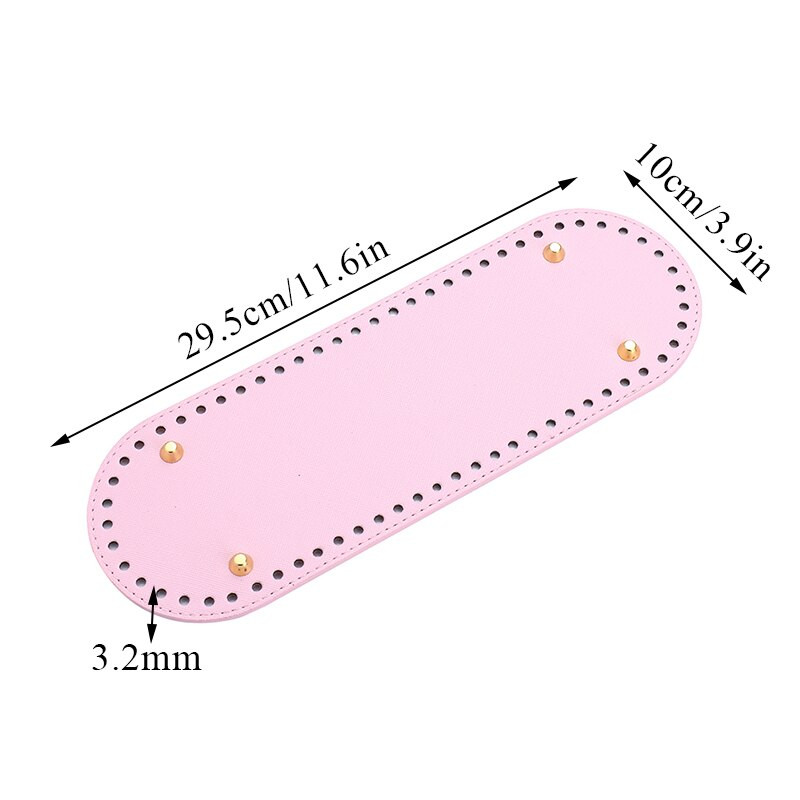 29.5*10cm Fund oval lucrat manual pentru geantă tricotată Piele PU Accesorii rezistente la uzură Fund cu găuri Fund croșetat pentru geantă DIY