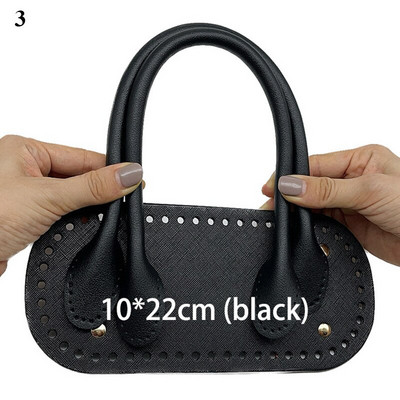 Χειροποίητη τσάντα λουράκι ώμου Κοίλο υφαντό σετ τσάντα κουβά Δερμάτινο με ζώνη τσάντα κάτω με λαβή τσάντας για DIY τσάντα