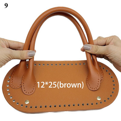 Χειροποίητη τσάντα λουράκι ώμου Κοίλο υφαντό σετ τσάντα κουβά Δερμάτινο με ζώνη τσάντα κάτω με λαβή τσάντας για DIY τσάντα