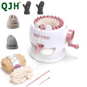 QJH Božićna kapa/šal/rukavice/čarapa Stroj za pletenje Set strojeva za pletenje za odraslu djecu Blagdanski dar 22 igle DIY Ručni rad