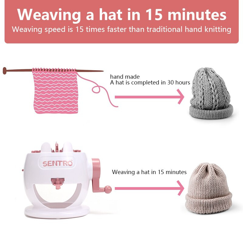 QJH Kalėdų kepurė / šalikas / pirštinės / kojinių mezgimo mašina suaugusiems vaikams skirtų mezgimo mašinų rinkinys šventinei dovanai, 22 adatų, pasidaryk pats, rankų darbo