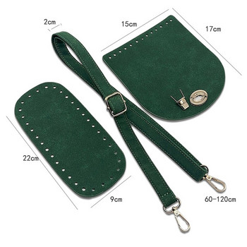 Велурена кожена каишка за чанта Ръчно изработена ръчна чанта Тъкан комплект Висококачествени дъна на чанти с хардуерни аксесоари за Направи си сам чанта през рамо