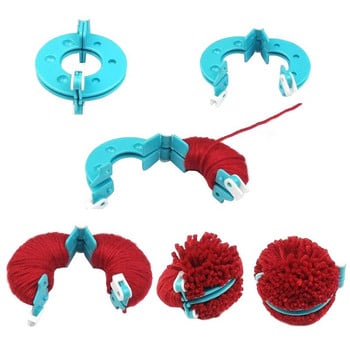 Νέο 8 τμχ Σετ Pompom Maker Kit Πλεκτομηχανές διαφορετικών μεγεθών Εργαλείο κατασκευής βελούδινων σφαιρών DIY Πλεκτομηχανές χειροτεχνίες Ράψιμο στο σπίτι Κήπος