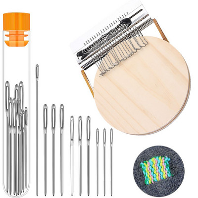 1 Σετ Μικρός αργαλειός Διασκεδαστικός επιδιόρθωσης αργαλειού μετάλλου DIY Υφάσματα Darning Μηχανή αργαλειού Τζιν ρούχα Ρούχα Speed weve Τύπος Ύφανσης Αξεσουάρ εργαλείου