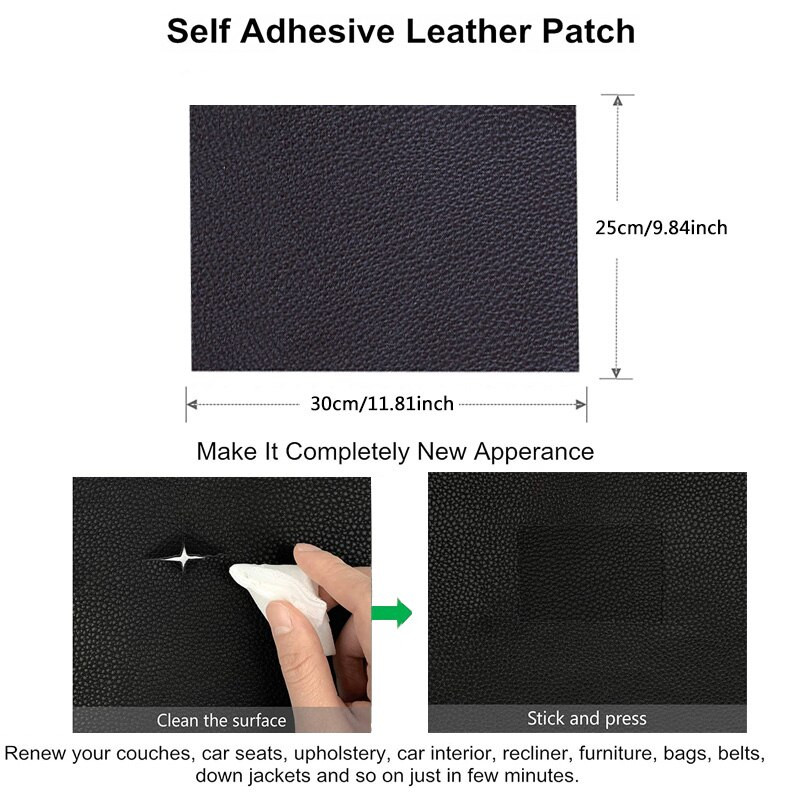 10x20cm/ 25x30cm Lipdukas PU odos pleistras "pasidaryk pats" automobilinės sėdynės sofai namų odos taisymas, spalvos taisymas, atnaujinimas.