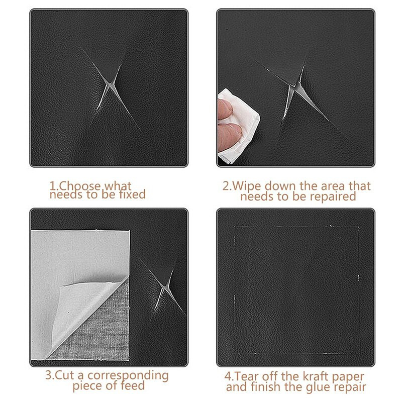 10x20cm/ 25x30cm Lipdukas PU odos pleistras "pasidaryk pats" automobilinės sėdynės sofai namų odos taisymas, spalvos taisymas, atnaujinimas.