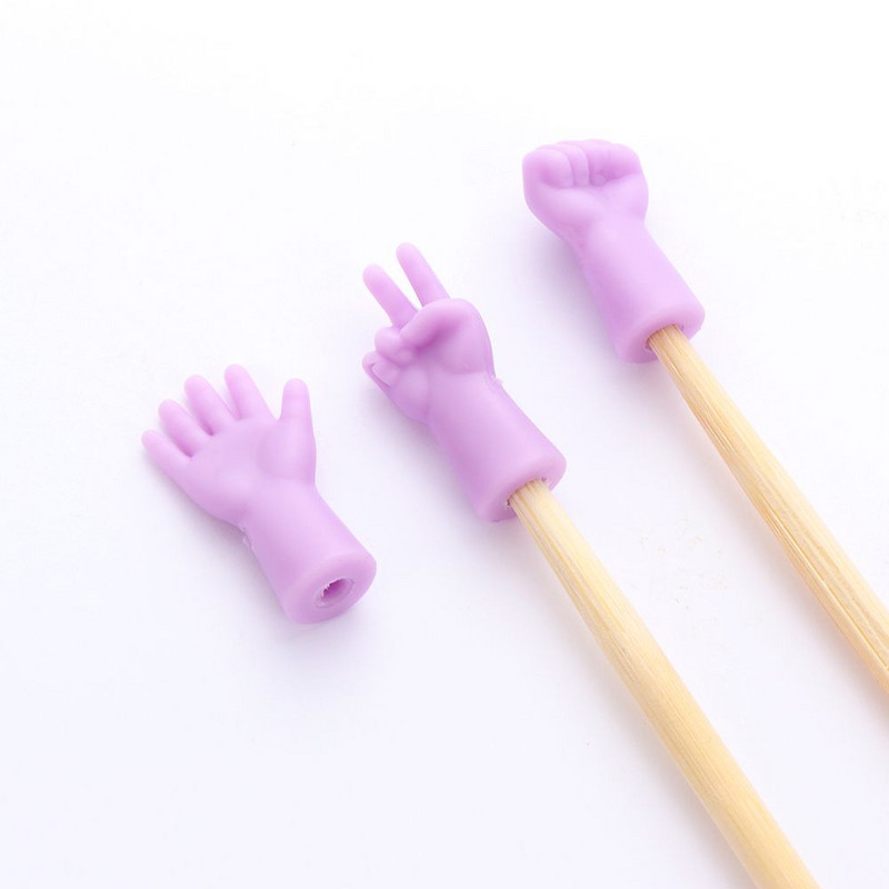 6 τμχ Βελόνες πλεξίματος Προστατευτικά βελονιών για DIY Πώμα ύφανσης Μύτη βελόνας Αντιολισθητική ουρά πόρπη Εργαλεία ραψίματος Σχήμα χειρονομίας χειροτεχνίας