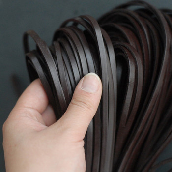 2-метров висококачествен естествен 5-милиметров плосък шнур от въже за бижута от естествена кожа