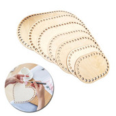 Καλάθι 7 μεγεθών Φυσικό ξύλινο κάτω οβάλ κενό συμπαγές καλάθι με βελονάκι Ξύλινη βάση για προμήθειες ύφανσης καλαθιών DIY Κατασκευή χειροτεχνίας