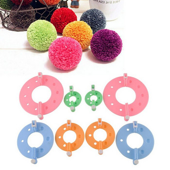 4 τμχ Fluff Ball Weaver Maker 4 Size Plastic DIY Needle Crafts Εργαλείο βελούδινη πλέκτρια μπάλας Αξεσουάρ πλεξίματος Φορητός αργαλειός PomPom