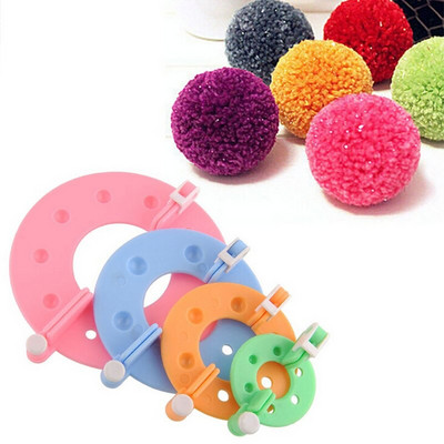4Pcs Fluff Ball Weaver Maker 4 Size Plastic DIY Needle Crafts tool Плюшена топка плетачка Аксесоари за плетене Преносим стан с помпони