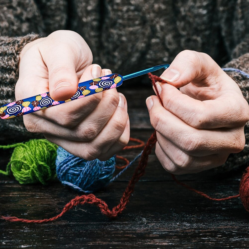 12tk värviline keraamiline käepide alumiiniumoksiidist heegelnõelad kudumisvardade komplekt Õmblusheegelnõelad kudumise õmblusnõelte jaoks Käsitsi valmistatud tööriist