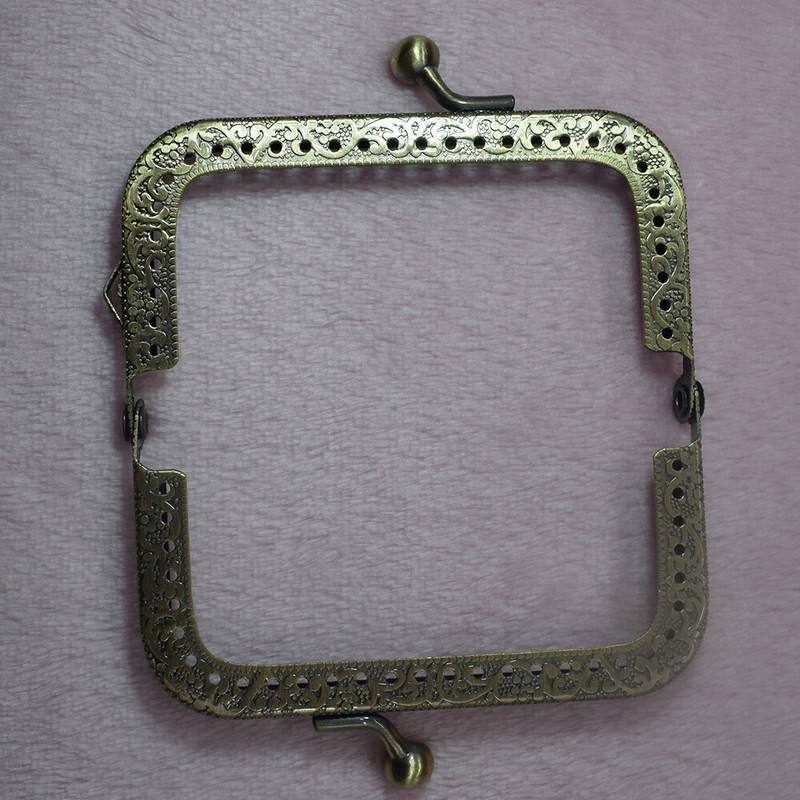 Vintage metal auriu cupru flori mâner de cusut ambreiaj posetă cadru sărut închizătoare arc pentru genți bricolaj accesorii de artizanat din piele