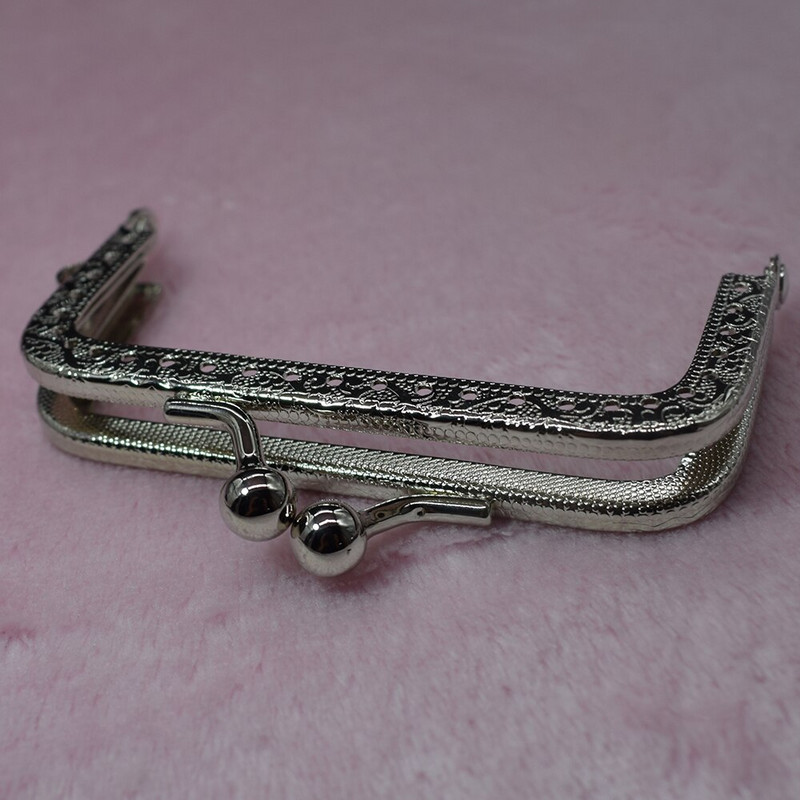 Vintage metal auriu cupru flori mâner de cusut ambreiaj posetă cadru sărut închizătoare arc pentru genți bricolaj accesorii de artizanat din piele