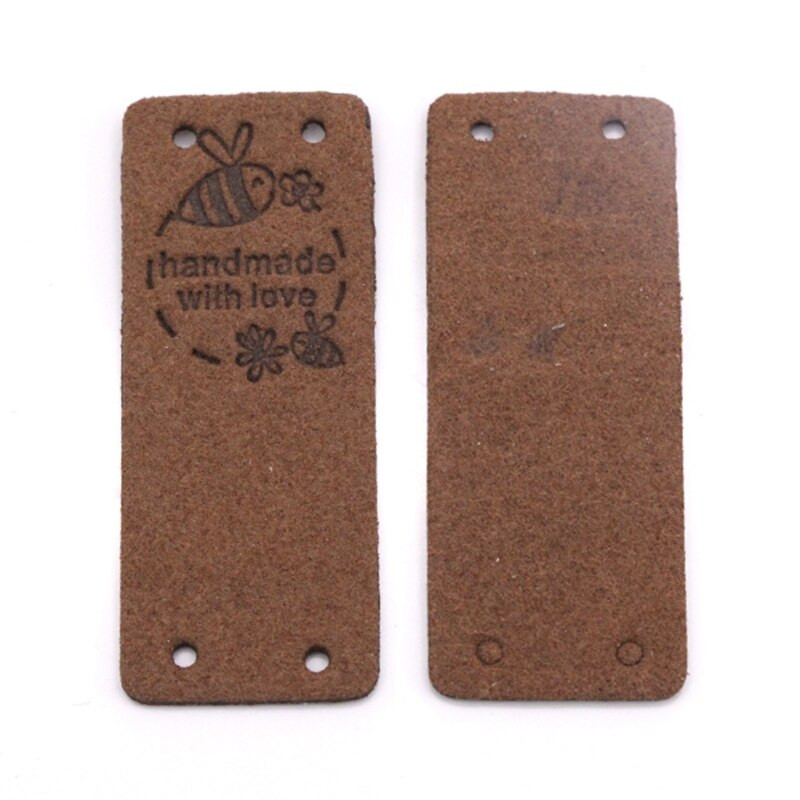50kom Ručno izrađene naljepnice za vješanje za ručno izrađene s ljubavnim oznakama Kožne oznake za odjeću Poklon torbe Dodaci za šivanje