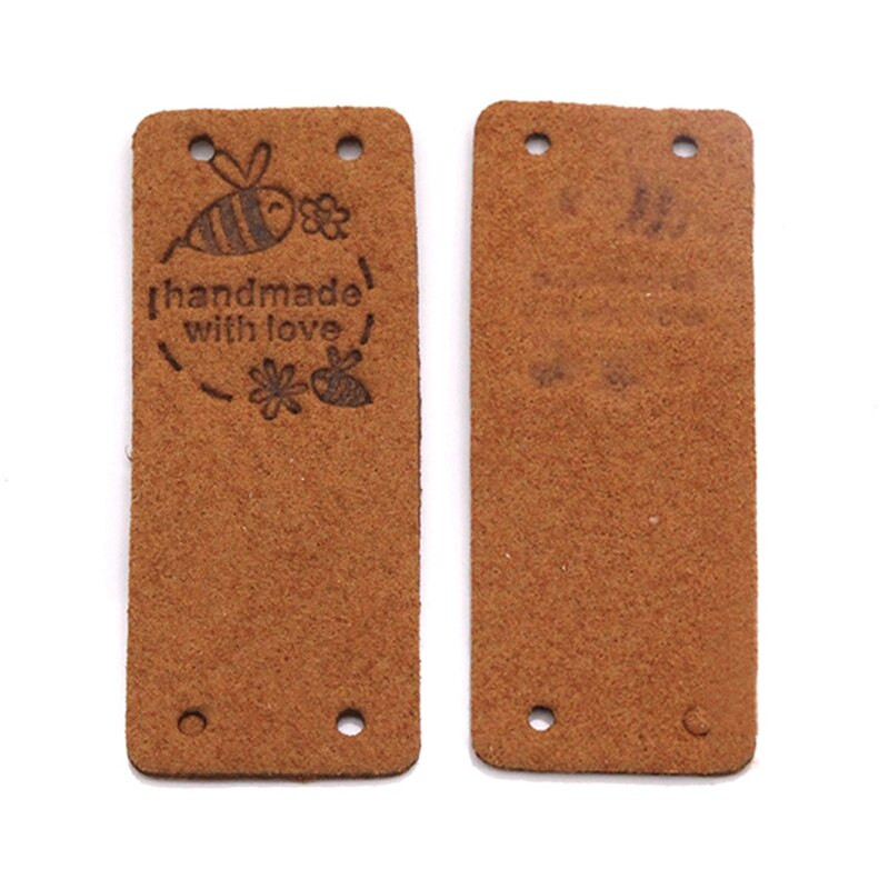 50kom Ručno izrađene naljepnice za vješanje za ručno izrađene s ljubavnim oznakama Kožne oznake za odjeću Poklon torbe Dodaci za šivanje