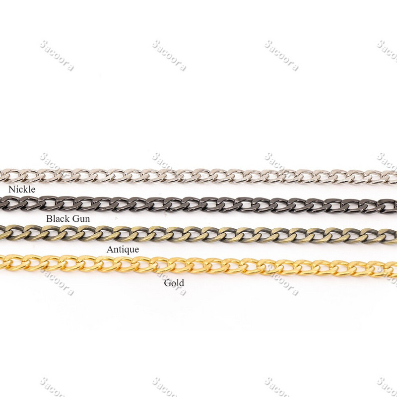 Μόδα μήκους 20 εκατοστών DIY Τσάντα τσάντας τσάντας αλυσίδας μεταλλικές αλυσίδες Αντικατάσταση αλυσίδας αλυσίδας τσάντα ώμου Εξαρτήματα εξαρτημάτων τσάντας