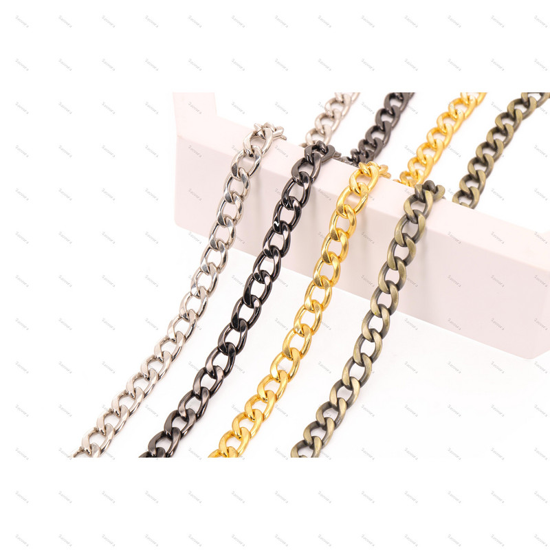 Μόδα μήκους 20 εκατοστών DIY Τσάντα τσάντας τσάντας αλυσίδας μεταλλικές αλυσίδες Αντικατάσταση αλυσίδας αλυσίδας τσάντα ώμου Εξαρτήματα εξαρτημάτων τσάντας