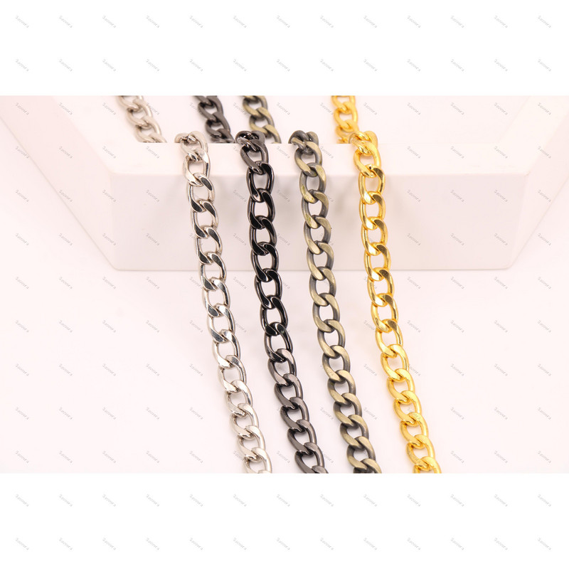 Μόδα μήκους 20 εκατοστών DIY Τσάντα τσάντας τσάντας αλυσίδας μεταλλικές αλυσίδες Αντικατάσταση αλυσίδας αλυσίδας τσάντα ώμου Εξαρτήματα εξαρτημάτων τσάντας