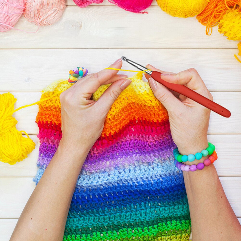 Βελόνες πλεξίματος από αλουμίνιο Γυναικεία DIY Εργαλεία Πουλόβερ με λαβή με μαλακή λαβή Σετ με βελονάκι πουλόβερ με τσάντα αποθήκευσης Craft