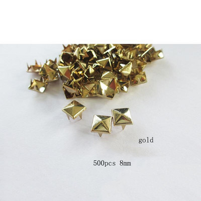 500 τμχ / Παρτίδα 8 χιλιοστά Τετράγωνα Τέσσερα νύχια πριτσίνια Καρφιά πόρπες για τσάντα παπούτσια Ζώνη Ρούχα Δερμάτινα χειροτεχνήματα Αξεσουάρ διακόσμησης