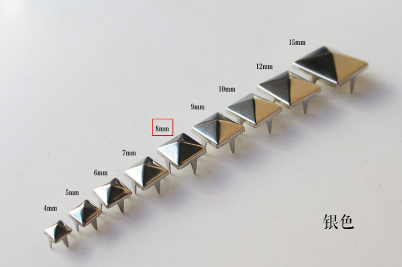 500 τμχ / Παρτίδα 8 χιλιοστά Τετράγωνα Τέσσερα νύχια πριτσίνια Καρφιά πόρπες για τσάντα παπούτσια Ζώνη Ρούχα Δερμάτινα χειροτεχνήματα Αξεσουάρ διακόσμησης