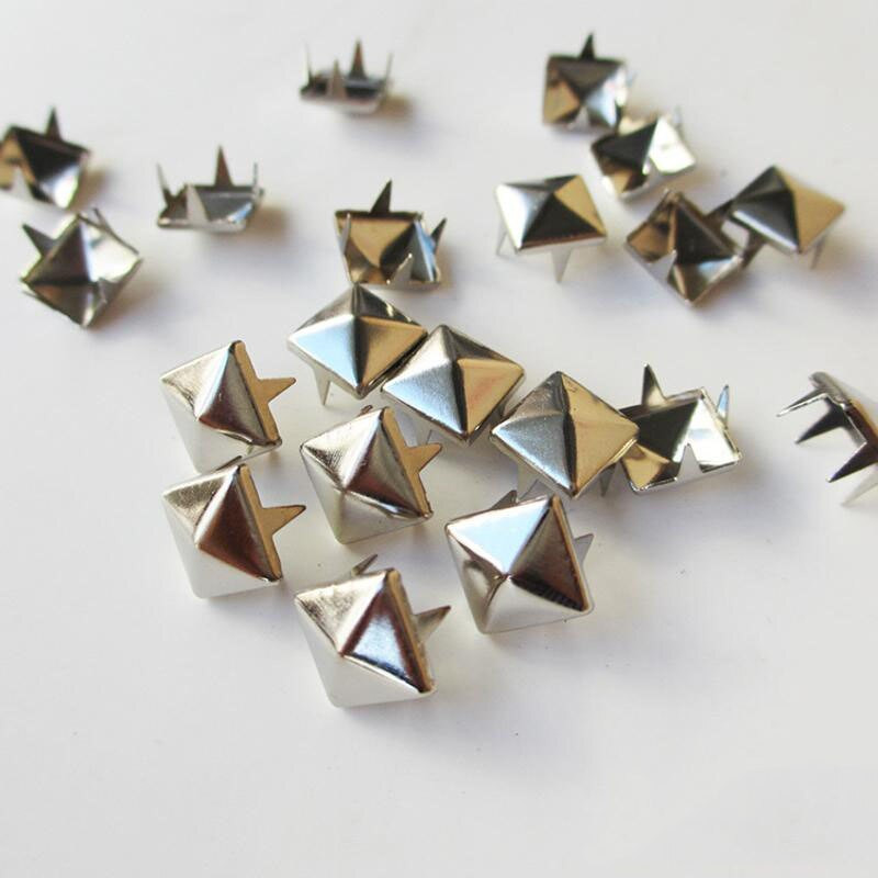 500 τμχ / Παρτίδα 8 χιλιοστά Τετράγωνα Τέσσερα νύχια πριτσίνια Καρφιά πόρπες για τσάντα παπούτσια Ζώνη Ρούχα Δερμάτινα χειροτεχνήματα Αξεσουάρ διακόσμησης