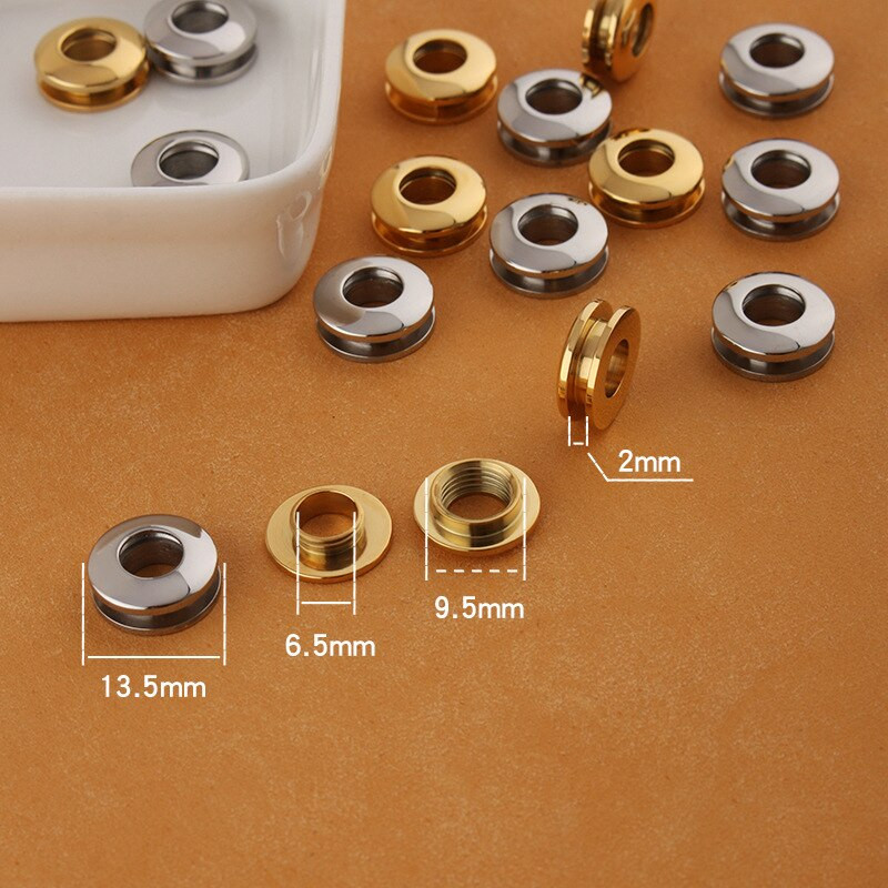 10 set de ochiuri din oțel inoxidabil premium, design cu șuruburi pentru artizanat din piele, bricolaj, albume de albume, pantofi, șapcă curea, etichete pentru geanta haine 6,5 mm