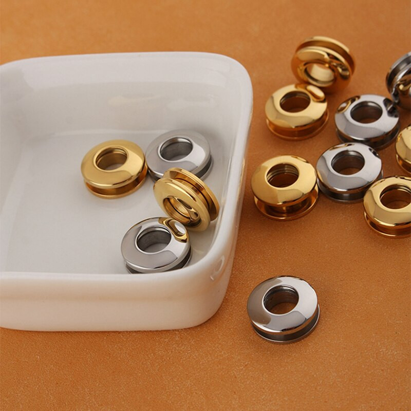 10 set de ochiuri din oțel inoxidabil premium, design cu șuruburi pentru artizanat din piele, bricolaj, albume de albume, pantofi, șapcă curea, etichete pentru geanta haine 6,5 mm