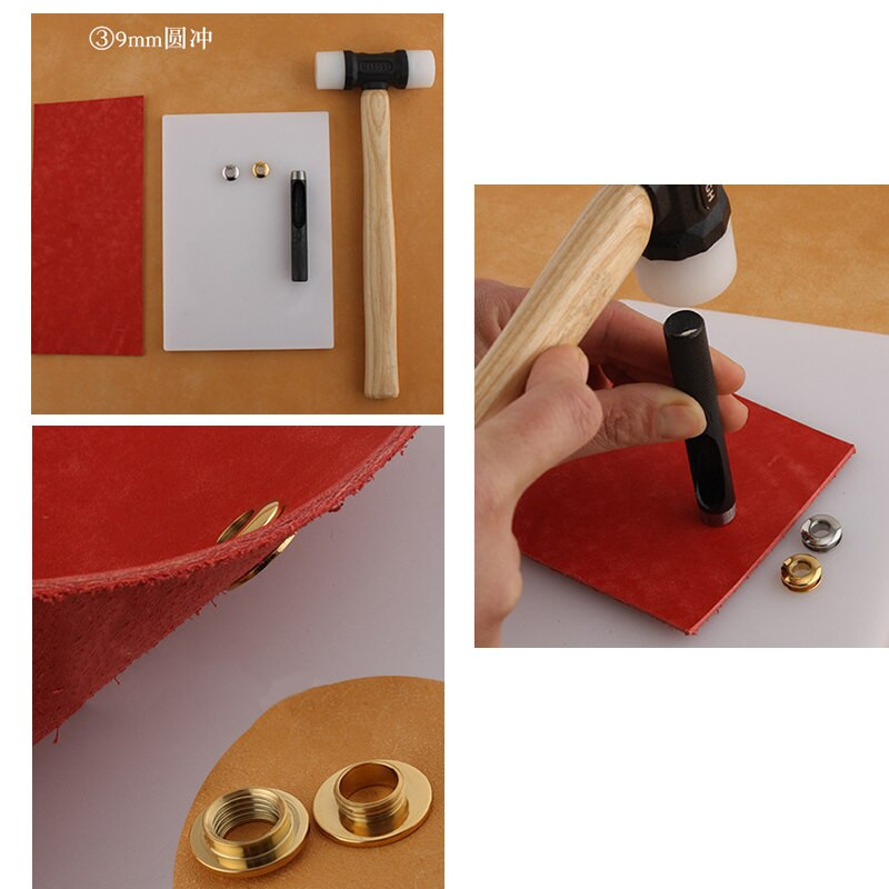 10 set de ochiuri din oțel inoxidabil premium, design cu șuruburi pentru artizanat din piele, bricolaj, albume de albume, pantofi, șapcă curea, etichete pentru geanta haine 6,5 mm