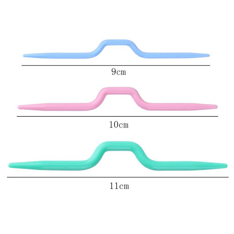 Kudumisvardad 3 tk Plastikust keerduvad kumerad nõelad Sall kampsun Käsitsi valmistatud isetehtud kudumistööriistNöör näputöö jaoks Õmblustarvikud